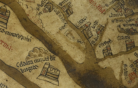 Херефорд на карте изображён в виде крошечного безымянного здания