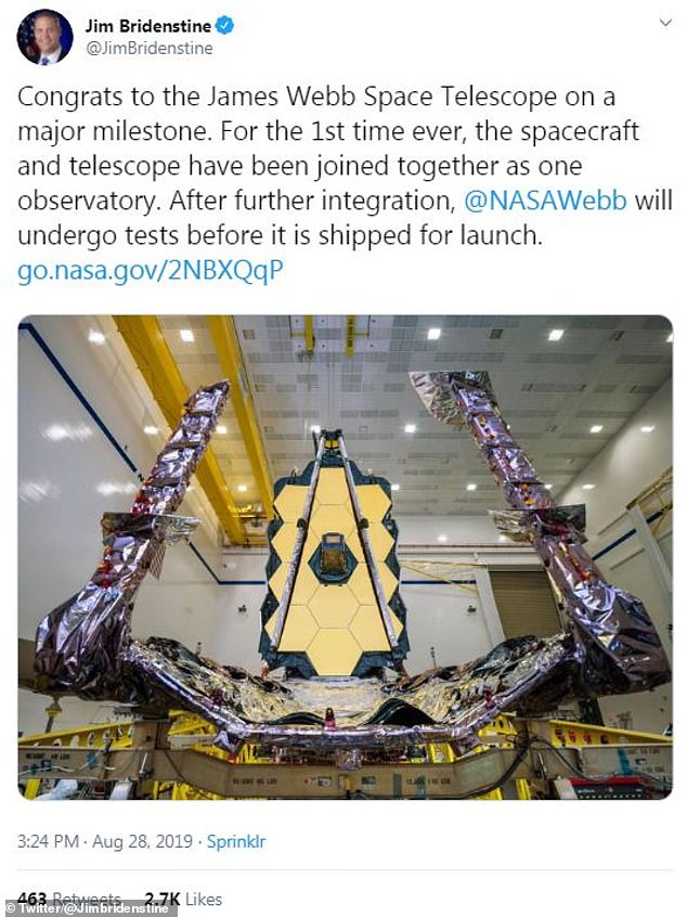 NASA завершили строительство телескопа James Webb