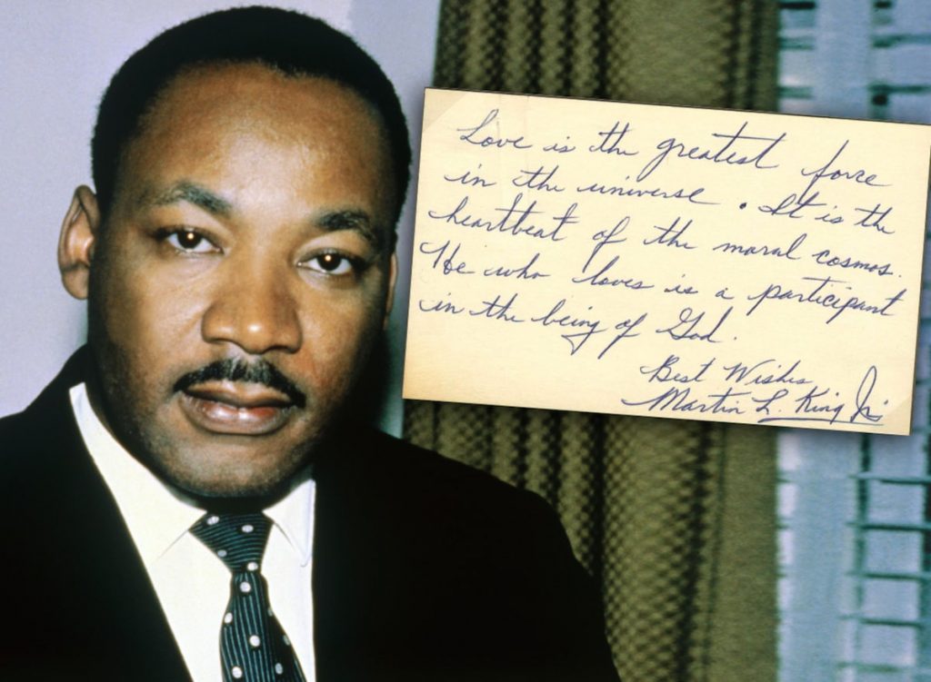 Редкая рукописная записка Мартина Лютера Кинга за $42 000