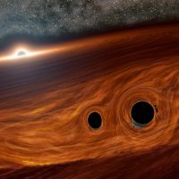 Учёные впервые увидели вспышку света от столкновения чёрных дыр