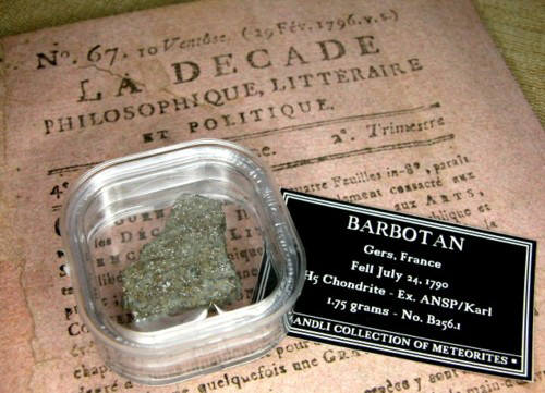Barbotan – первый официально задокументированный метеорит