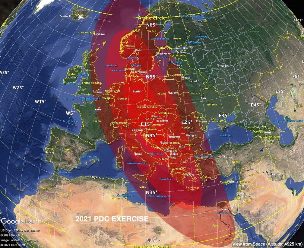 «Учебный» астероид 2021PDC уничтожил Европу в симуляции NASA