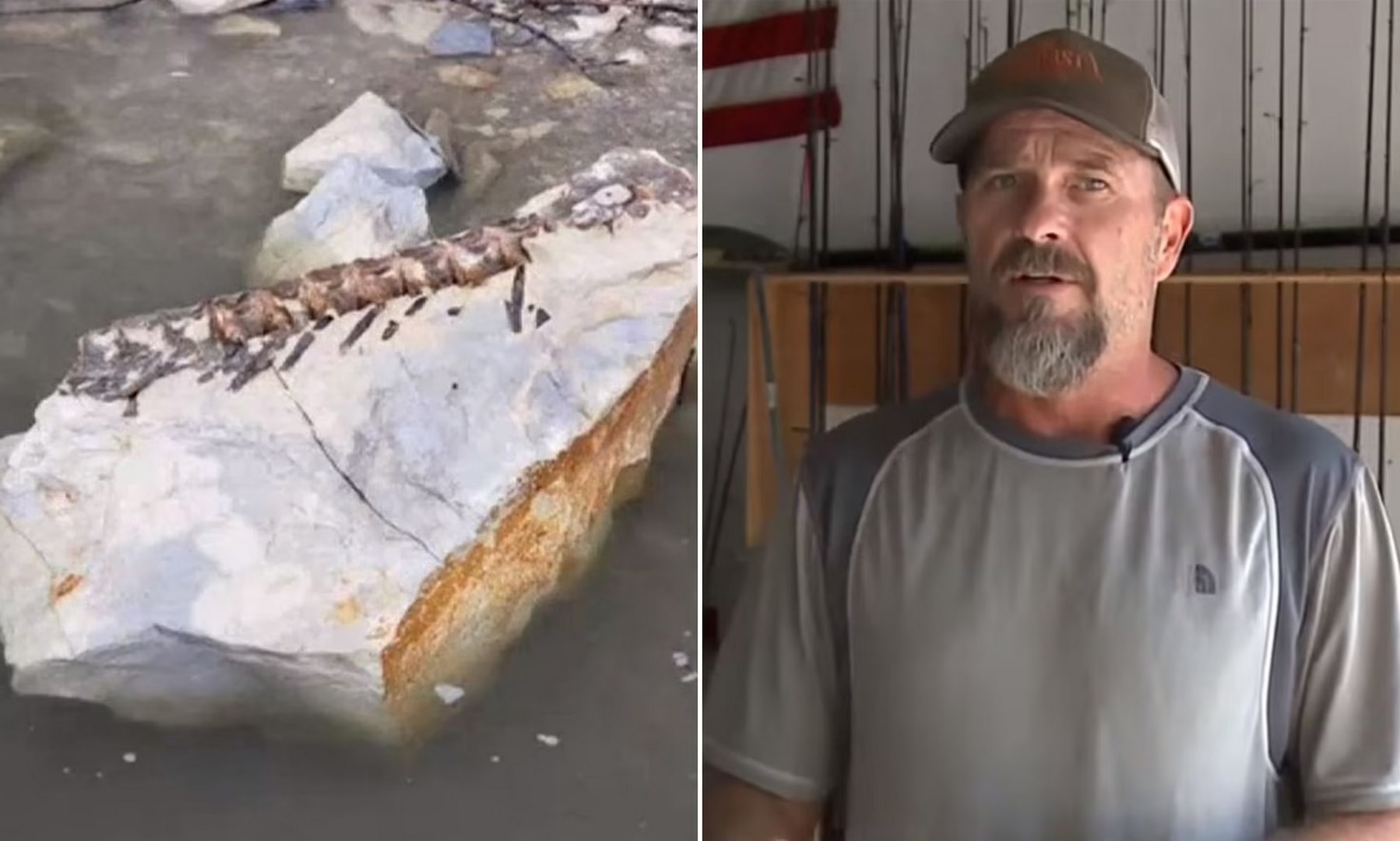 Рыбак поймал окаменелости доисторической рыбы-бульдога