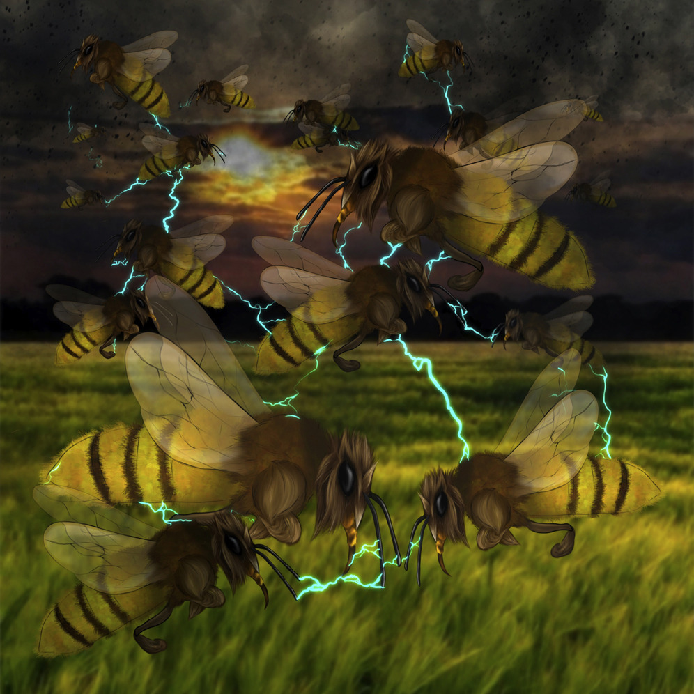 Пчелиный рой генерирует электрическое поле