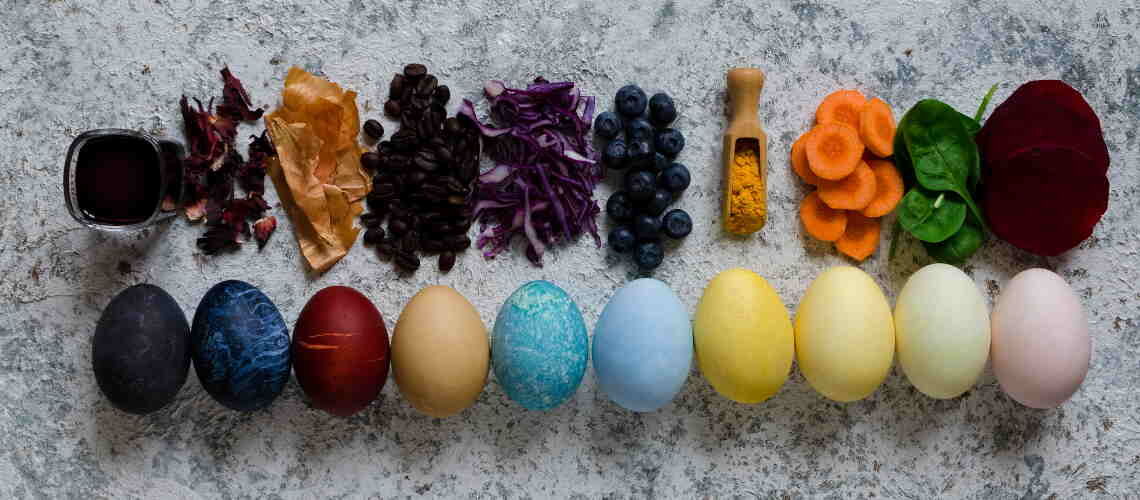 Как покрасить яйца при помощи натуральных красителей